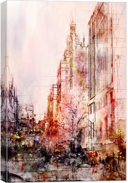Pink City Lights Canvas Print by Ann Garrett