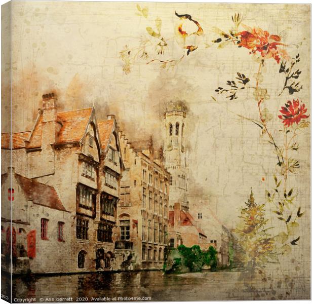 Vintage Bruges Canvas Print by Ann Garrett