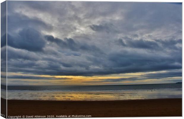 Beach Sunset  Canvas Print by David Atkinson