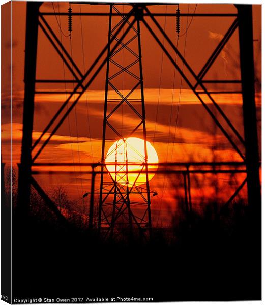 Dawn Through Pylons Canvas Print by Stan Owen