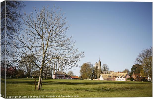 Cavendish village green in spring Canvas Print by Mark Bunning