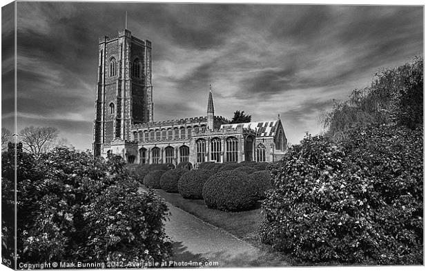 Lavenham Church in black and white Canvas Print by Mark Bunning