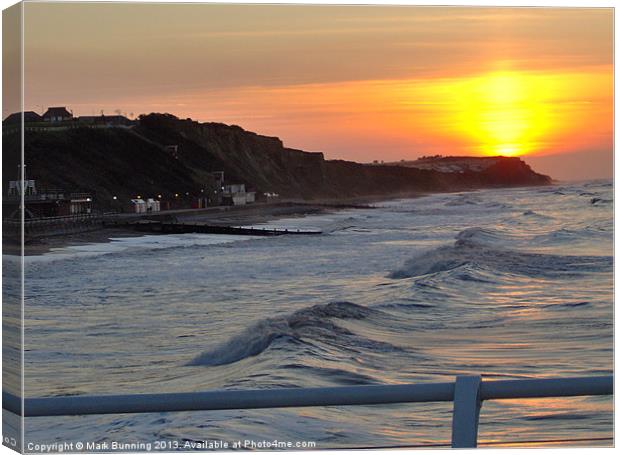 Cromer Sunset Canvas Print by Mark Bunning