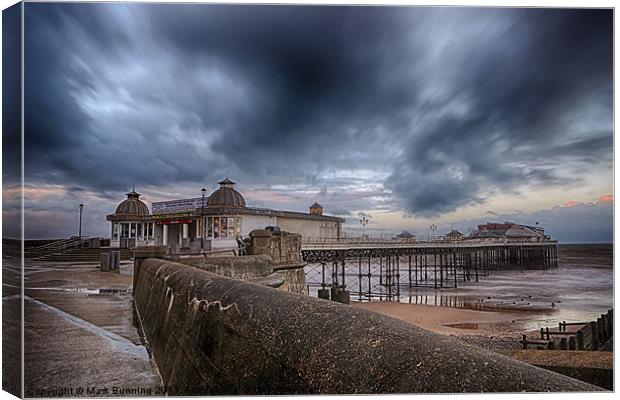 A storm brewing over Cromer Pier Canvas Print by Mark Bunning