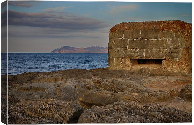 A pill boxs view to sea Canvas Print by Mark Bunning