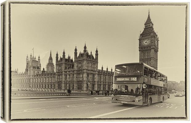 The old and new. in sepia Canvas Print by Mark Bunning
