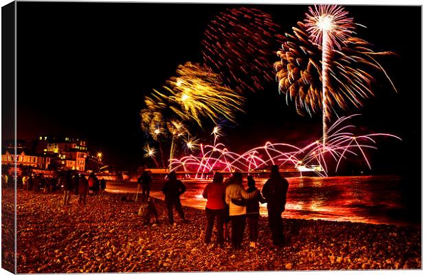 Cromer newyear day fireworks Canvas Print by Mark Bunning