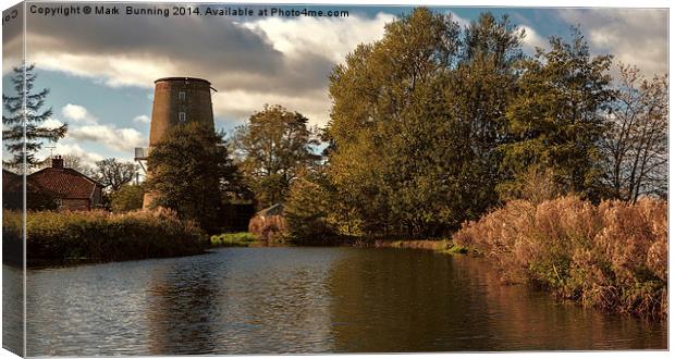 Little Cressingham Mill Canvas Print by Mark Bunning