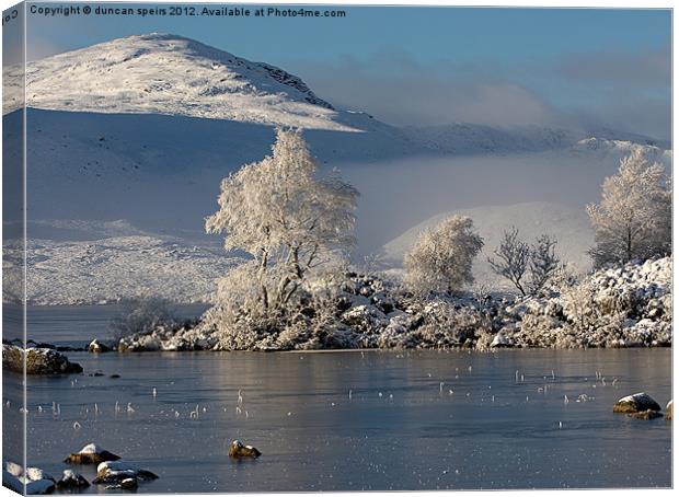 Frozen lochan Canvas Print by duncan speirs