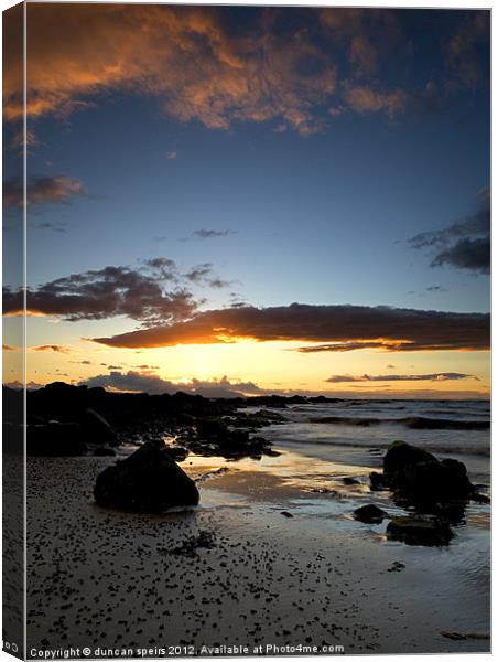 Ayrshire beach sunset Canvas Print by duncan speirs