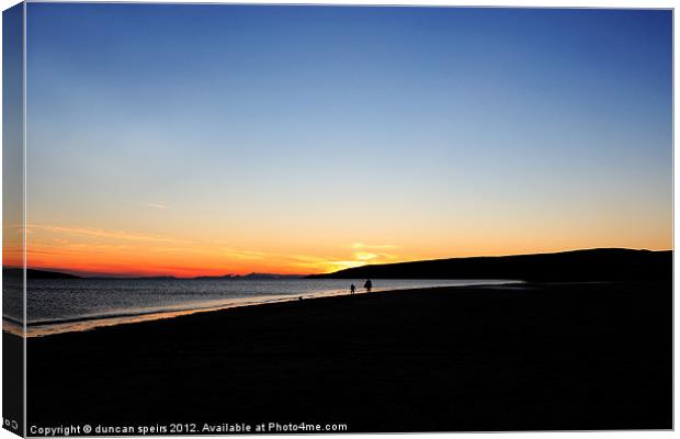 Beach sunset Canvas Print by duncan speirs