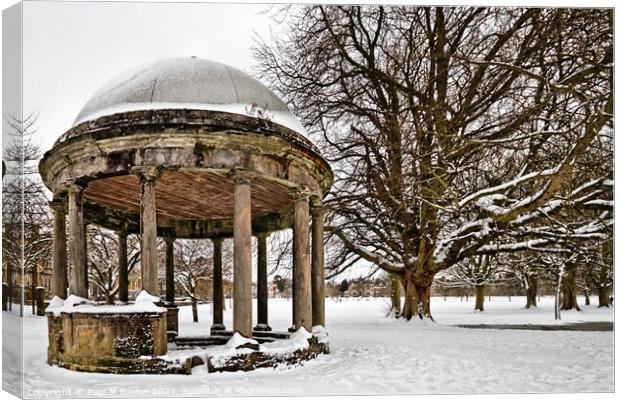 Tewit Well in the Snow Canvas Print by Paul M Baxter