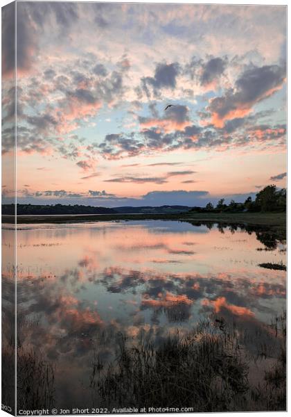 Sunset reflections Canvas Print by Jon Short