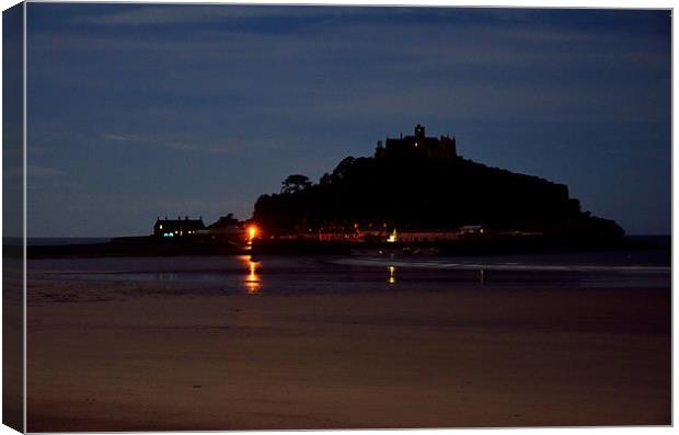 St Micheal's Mount at night Canvas Print by Jon Short