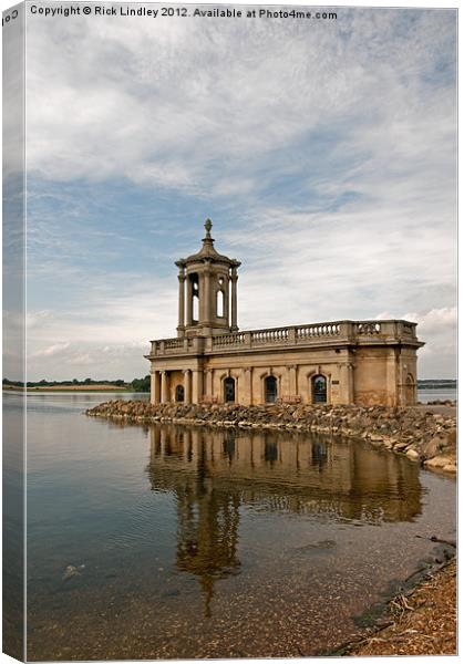 Normanton Church Rutland Water Canvas Print by Rick Lindley