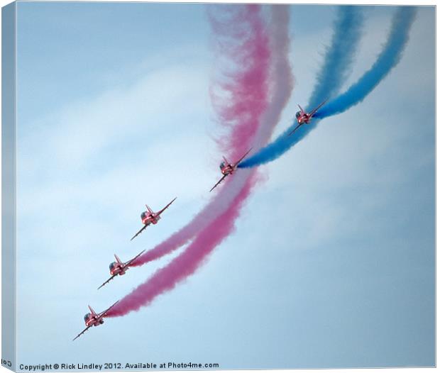 Red arrows 2012 Canvas Print by Rick Lindley