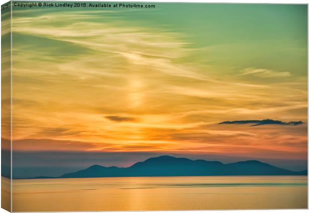  Sunset over The Isle of Harris Canvas Print by Rick Lindley