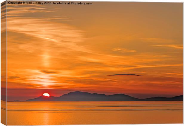 Sunset over the Isle of Harris Canvas Print by Rick Lindley