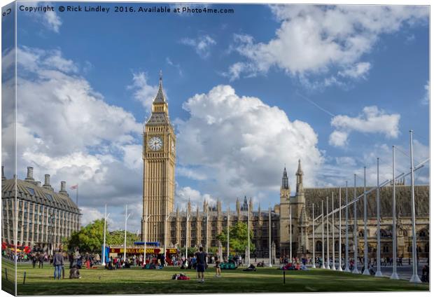 The Palace of Westminster Canvas Print by Rick Lindley