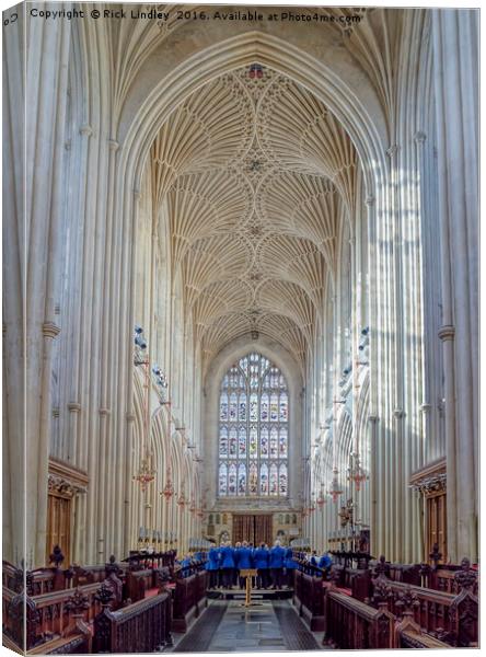 The Choir in Bath Abbey Canvas Print by Rick Lindley