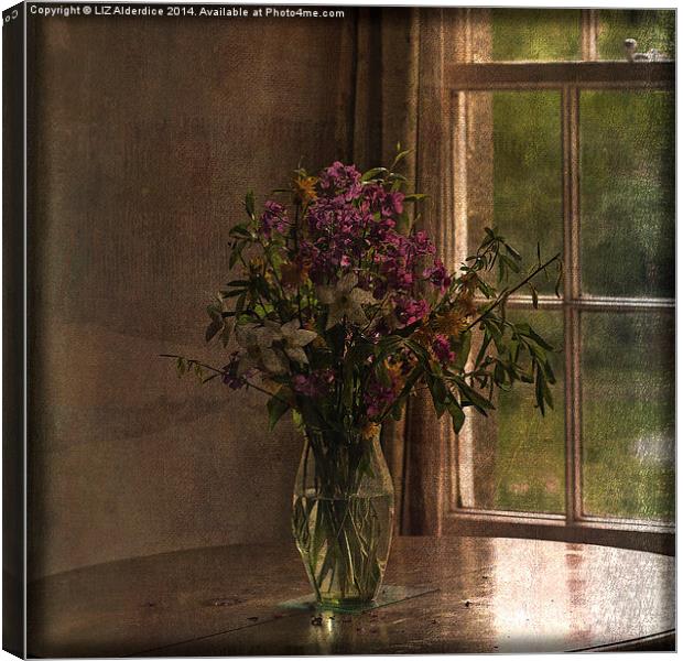 Vase with Flowers Canvas Print by LIZ Alderdice