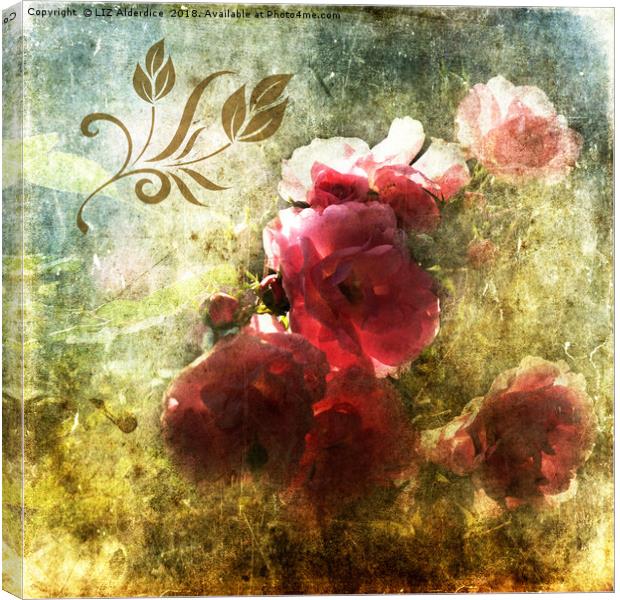 Vintage Roses Canvas Print by LIZ Alderdice