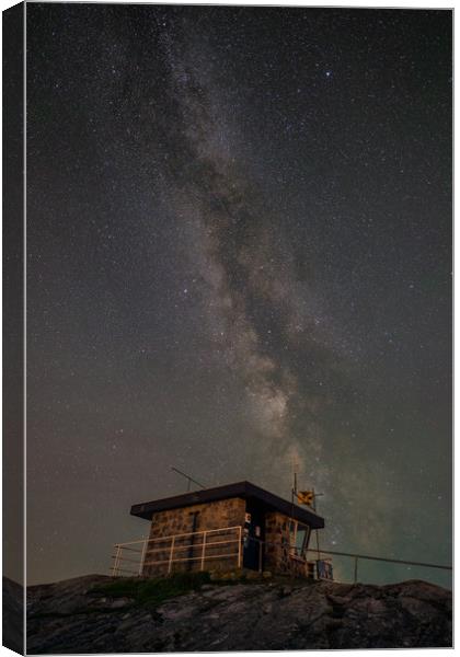 Milky Way over Rhoscolyn NCI station. Canvas Print by Natures' Canvas: Wall Art  & Prints by Andy Astbury