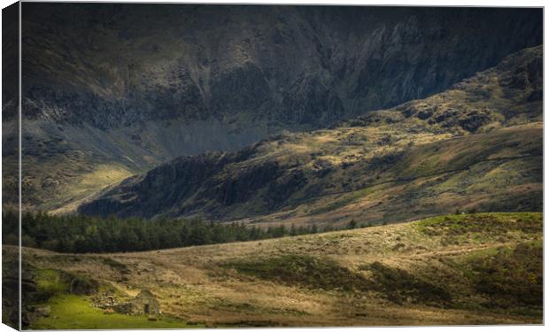 Welsh Mountain Scene in Dappled Light. Canvas Print by Natures' Canvas: Wall Art  & Prints by Andy Astbury