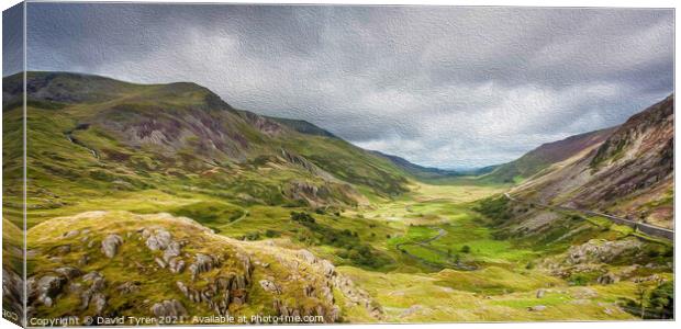 Nant Ffrancon, Cwm Idwal, Snowdonia, Wales Canvas Print by David Tyrer