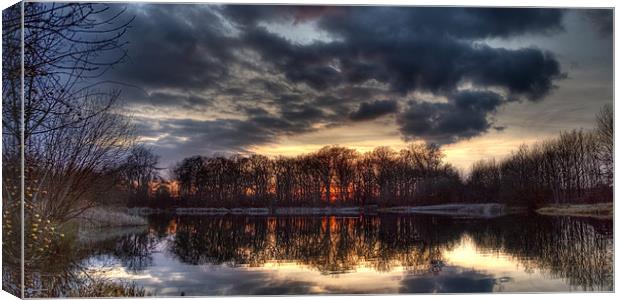 Ethereal Essex Winter Sunset Canvas Print by David Tyrer