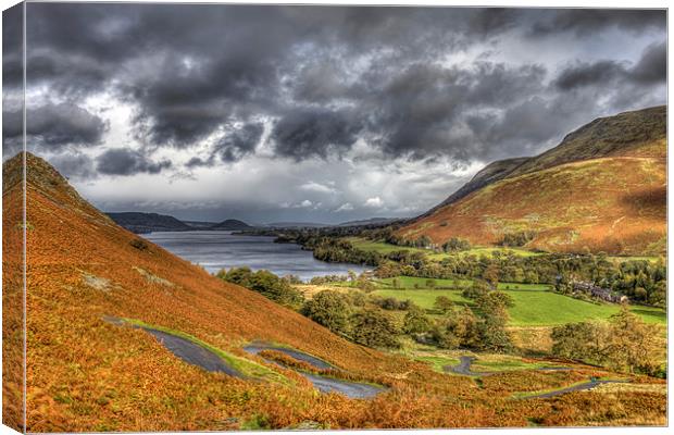 Overlooking Ullswater Canvas Print by David Tyrer
