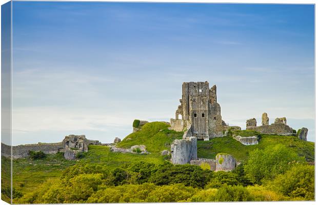Ancient Enigma of Corfe Castle Canvas Print by David Tyrer
