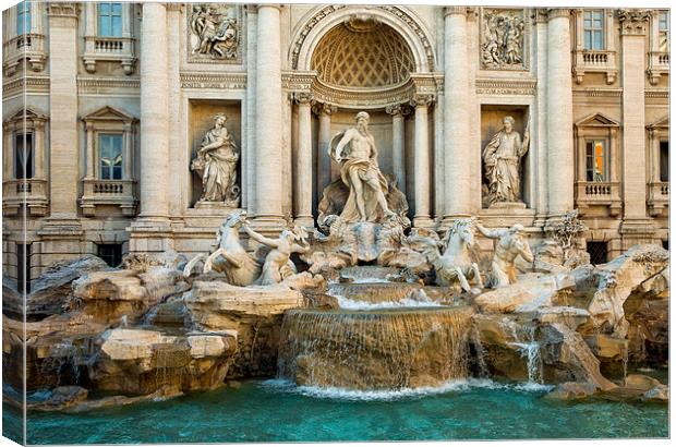 Trevi Fountain Canvas Print by David Tyrer