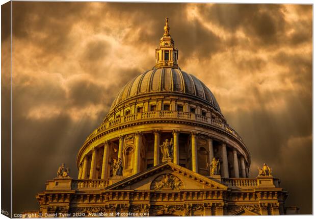 Divine Illumination: St Paul's Cathedral Canvas Print by David Tyrer