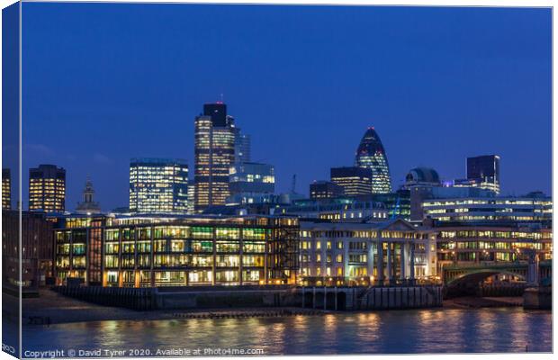 London Waterfront Canvas Print by David Tyrer