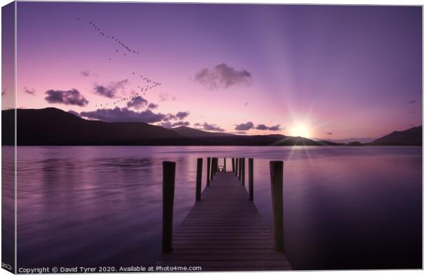 Serene Autumnal Twilight, Derwent Water Canvas Print by David Tyrer