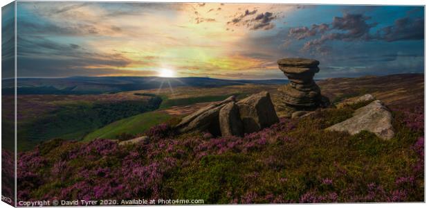 Salt Cellar Sunset - Peak District Canvas Print by David Tyrer