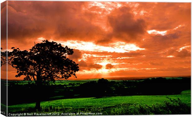 Sunset over Chesterfield Canvas Print by Neil Ravenscroft