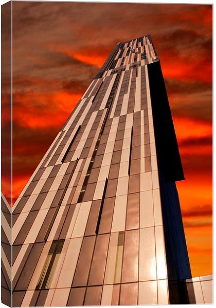 Beetham Tower Sunset Canvas Print by Neil Ravenscroft