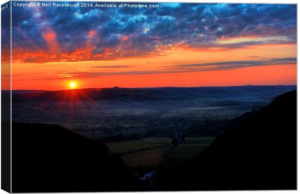  Sunrise over Castleton Canvas Print by Neil Ravenscroft