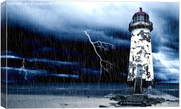Point of Ayr Lighthouse at Talacre, Flintshire Canvas Print by Neil Ravenscroft