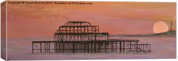 West Pier Sundown Canvas Print by Sarah Bonnot
