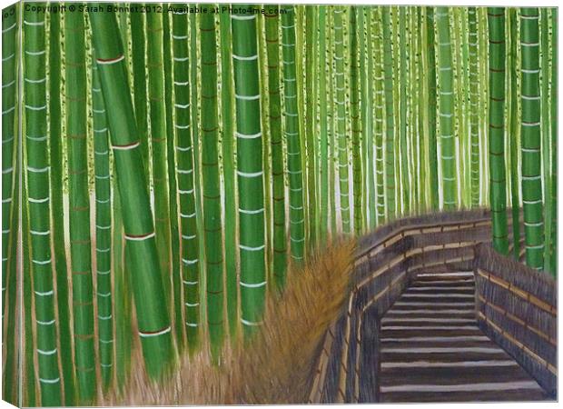 Arashiyama bamboo groves Canvas Print by Sarah Bonnot