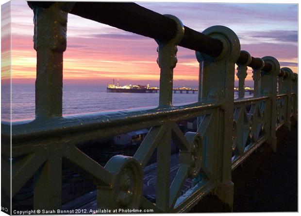 Brighton Seafront Sunset Canvas Print by Sarah Bonnot