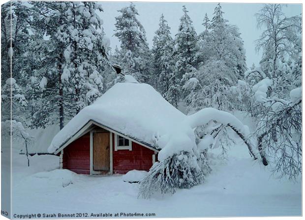 Hiker's Hut in Lapland Canvas Print by Sarah Bonnot