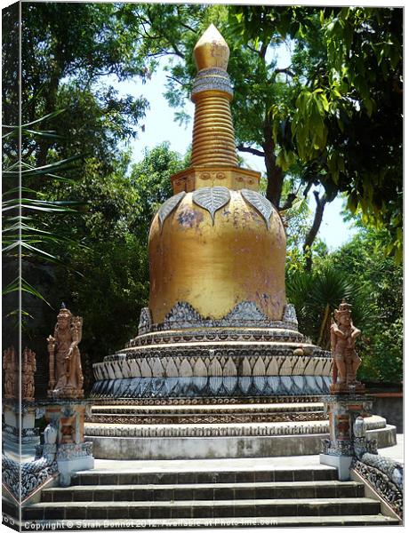 Buddhist temple Bali Canvas Print by Sarah Bonnot