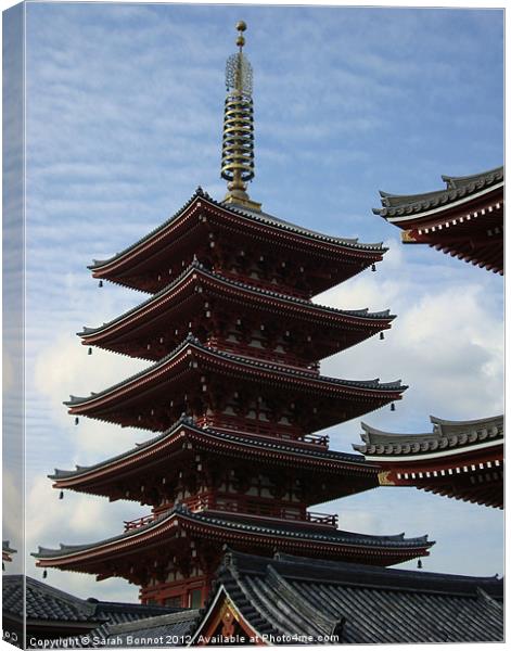 Asakusa Pagoda Tokyo Canvas Print by Sarah Bonnot