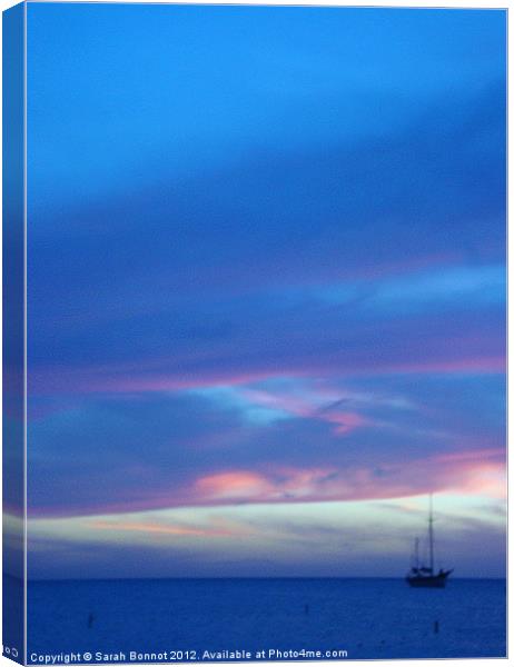 Aruba Blue Sunset Canvas Print by Sarah Bonnot