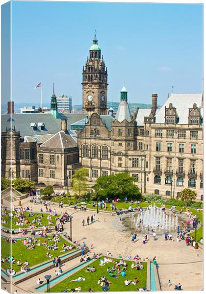 Sheffield Peace Gardens Canvas Print by David Yeaman