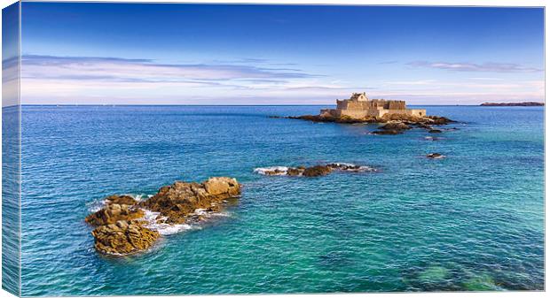 Fort National at St. Malo Canvas Print by David Yeaman